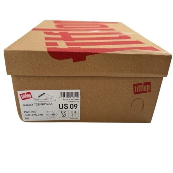 NWT FitFlop Arch Support Comfort Galaxy Wedge Beaded Flip Flop Platino Size 9 - Picture 3 of 16